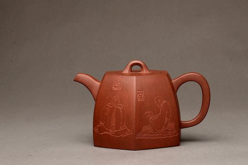 何卫枫紫砂壶 高雅厚稳 全手六方秦权 强强联合 国高工陈宏林装饰 原矿底槽清