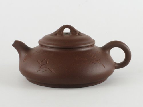 王月芬紫砂壶 扁如意 原矿紫泥