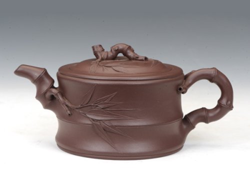 唐六琴紫砂壶 竹段壶 原矿紫泥