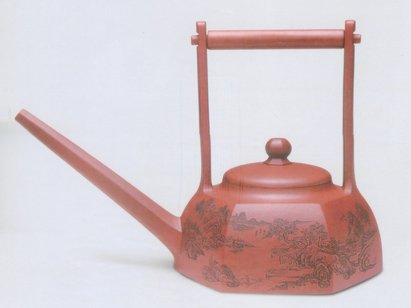 夏朝伍紫砂壶 思远提梁 原矿清水泥