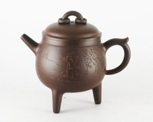高云(大)紫砂壶 双圈三足鼎 原矿紫泥