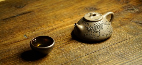 张听钢紫砂壶 张听刚精心摹古装饰 古朴素雅 文气佳品 全手翟子冶石瓢 青灰泥