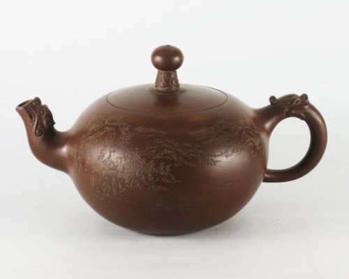 高云(大)紫砂壶 双龙顶珠壶 原矿紫泥