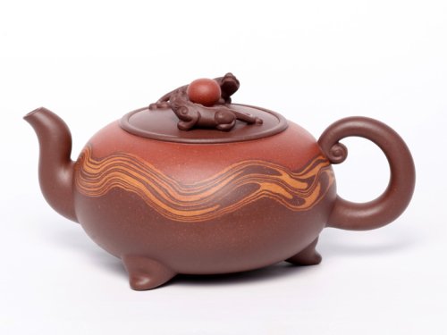 秦峻紫砂壶 二龙戏珠 原矿紫泥