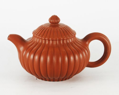 高云(大)紫砂壶 朱泥菊瓣壶 原矿朱泥