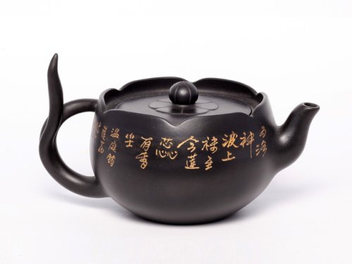 秦永强紫砂壶 荷塘 原矿黑泥