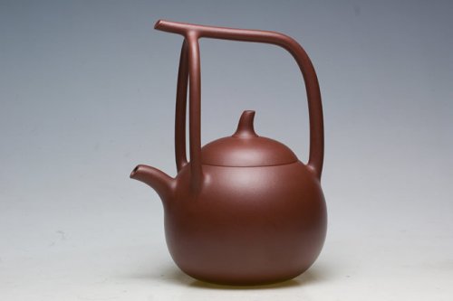 徐锡明紫砂壶 福瓜提梁 原矿紫泥