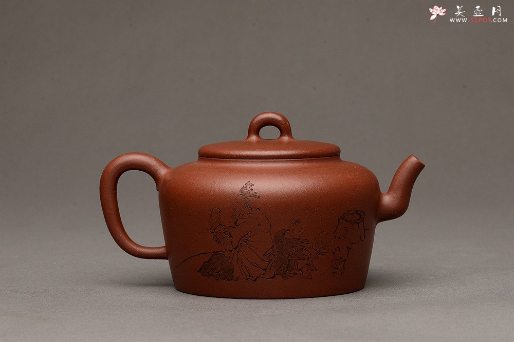 紫砂壶图片：詹黎明全手新品 高路精心装饰 文气雅致  做工精致 全手相知 - 美壶网