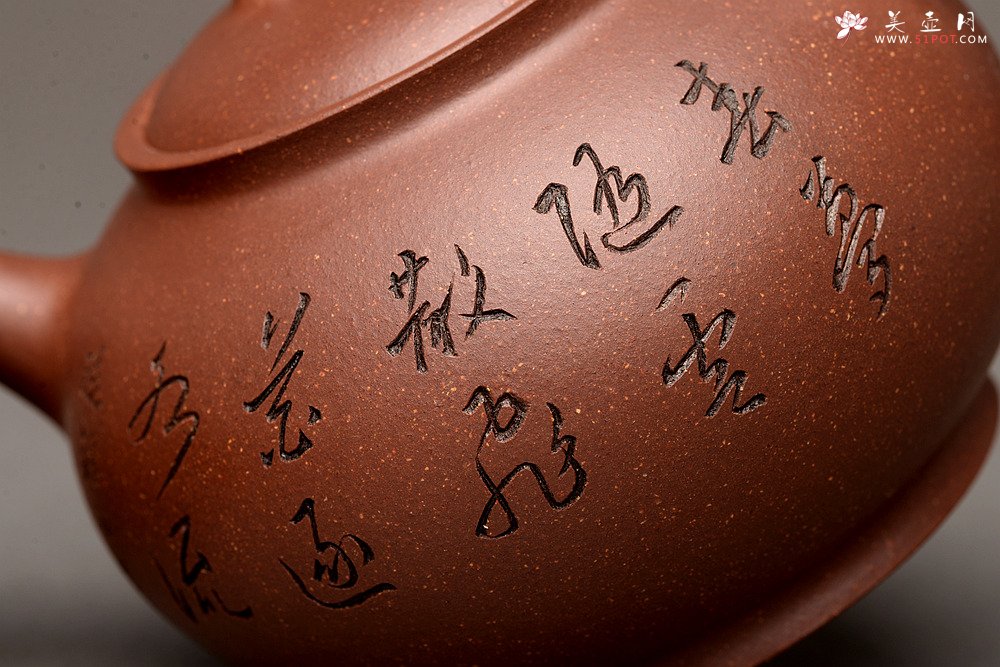 紫砂壶图片：俊秀之作 清悟 张听刚精心装饰   - 美壶网