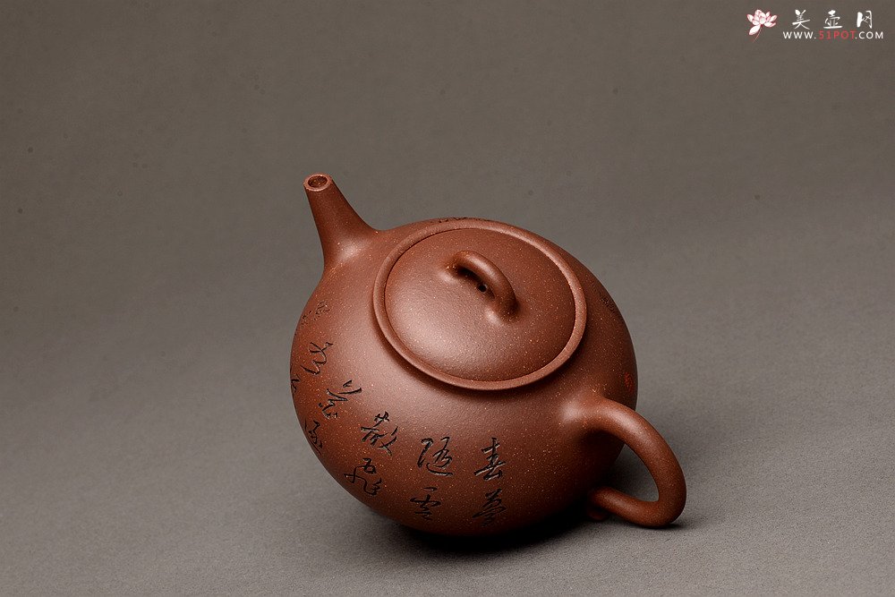 紫砂壶图片：俊秀之作 清悟 张听刚精心装饰   - 美壶网