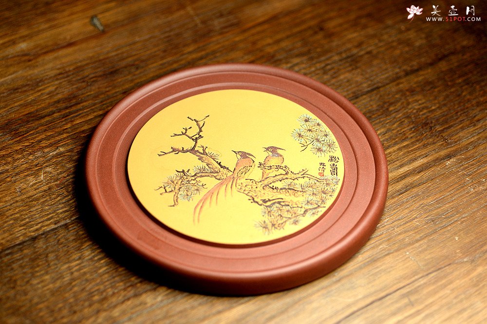 紫砂壶图片：非常好玩~~紫砂干泡台  朱牧清精心装饰 别有风韵！！ - 美壶网