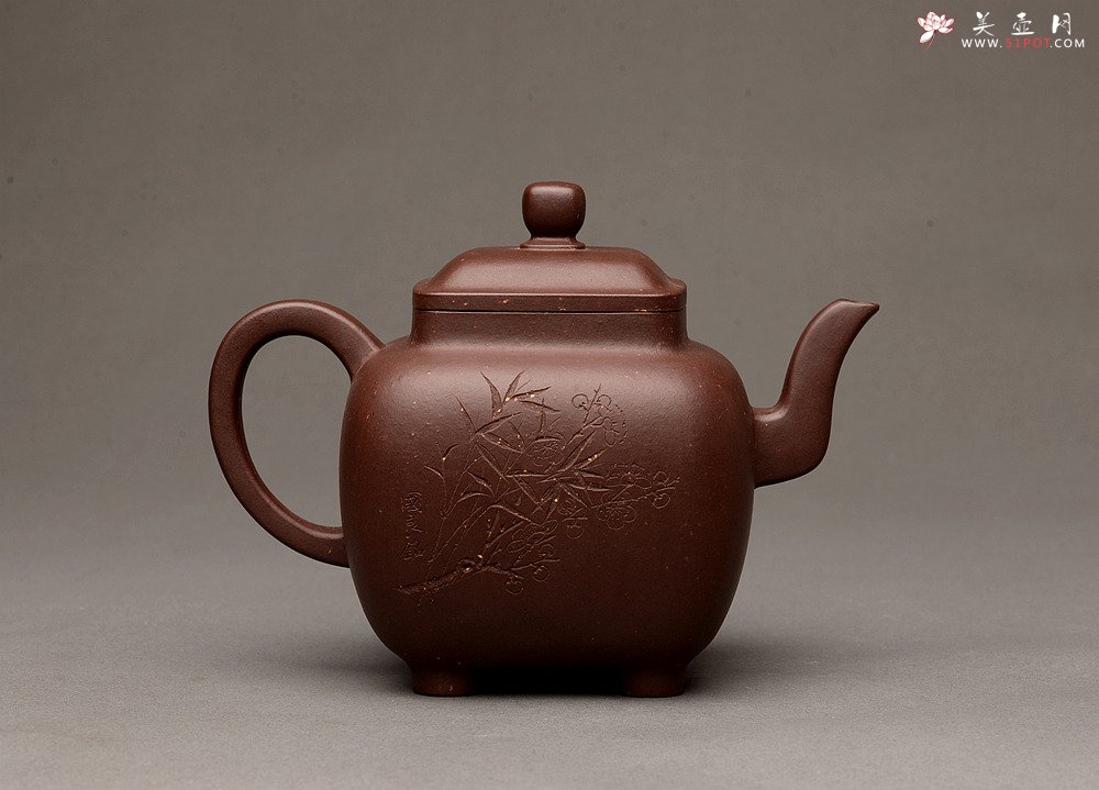 紫砂壶图片：许国良风雅装饰 实力许浒 浑厚高俊 精品代表作 全手鸣远四方 - 美壶网