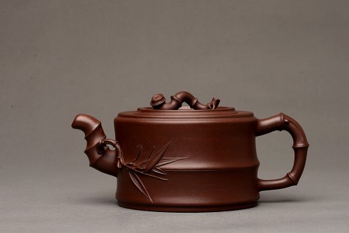 顾正芳紫砂壶 顾正芳新作 苍劲有力 厚重大方  全手竹段 经典 陈腐老紫泥 原矿紫泥