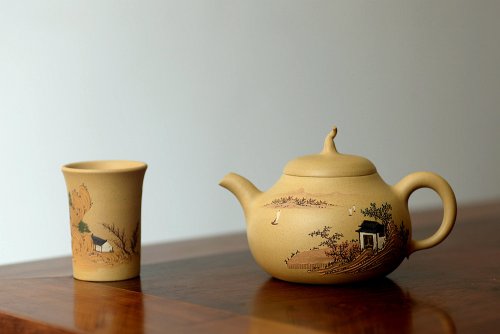 顾小英紫砂壶 顾小英全手作品  饱满厚润 型丰留意 泥绘装饰 匏瓜 原矿段泥