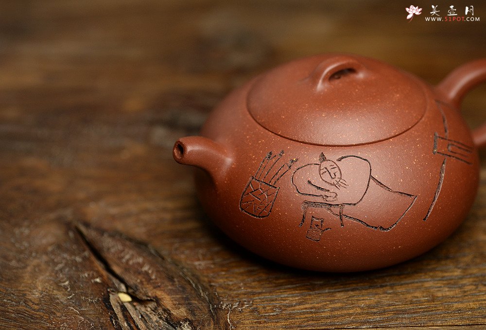 紫砂壶图片：美壶特惠 路达全手新品 温润可人 扁而不僵 全手扁腹 - 美壶网