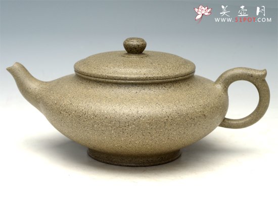 紫砂壶图片：虚扁（芝麻段） - 美壶网