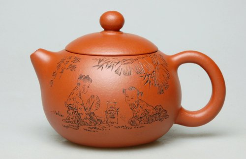 杨景义紫砂壶 倒把西施 原矿朱泥