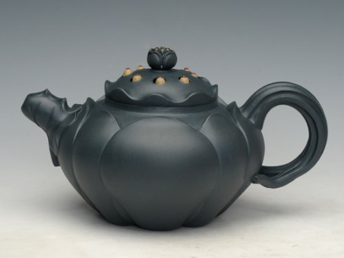 眭龙俊紫砂壶 莲心(墨绿泥) 原矿墨绿泥