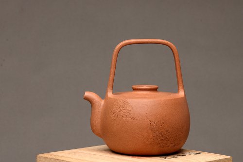 钱建荷紫砂壶 钱建荷全手新作 福乐提梁 做工精致 游心堂装饰 老段泥