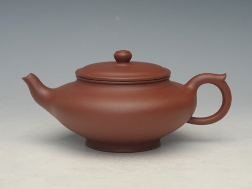 眭龙俊紫砂壶 虚扁 原矿紫泥