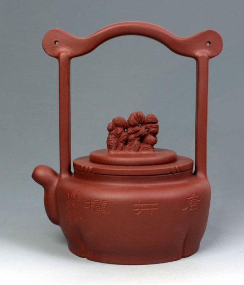 彭耀年紫砂壶 静石唐井栏提梁 原矿清水泥