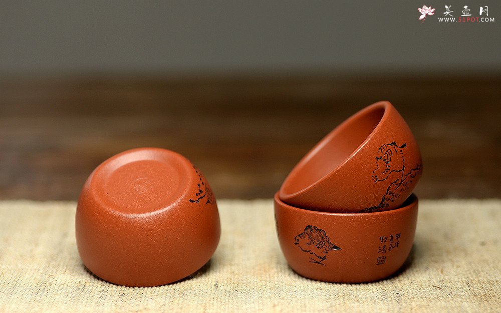 紫砂壶图片： 自用最佳 八大风格品茗杯~ 一套好玩~ - 美壶网