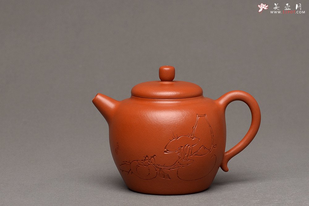 紫砂壶图片：陆轶舟装饰 简练素雅 高旭峰款 线条流畅 全手静月 - 美壶网