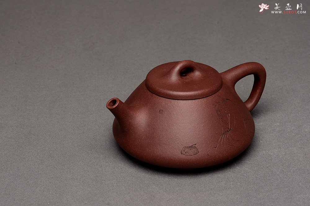 紫砂壶图片：周斌全手作品 游心堂主人精心装饰 子冶石瓢 做工精致 文气佳品 - 美壶网