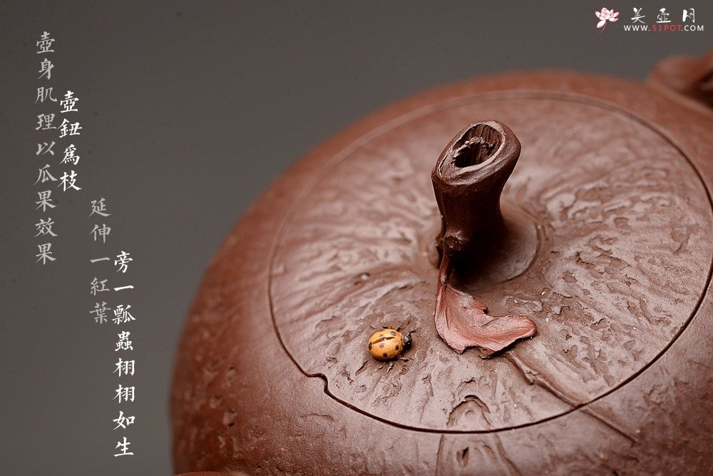 紫砂壶图片：潘丹初乙未冬末全手新作 酣畅淋漓的花货手法 秀雅得趣 秋色 - 美壶网