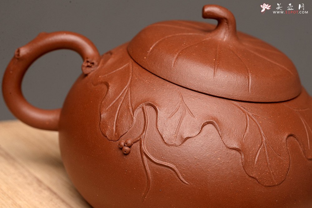 紫砂壶图片：周路健全手新作 贴塑花器 飘逸 雅致 秋硕 - 美壶网