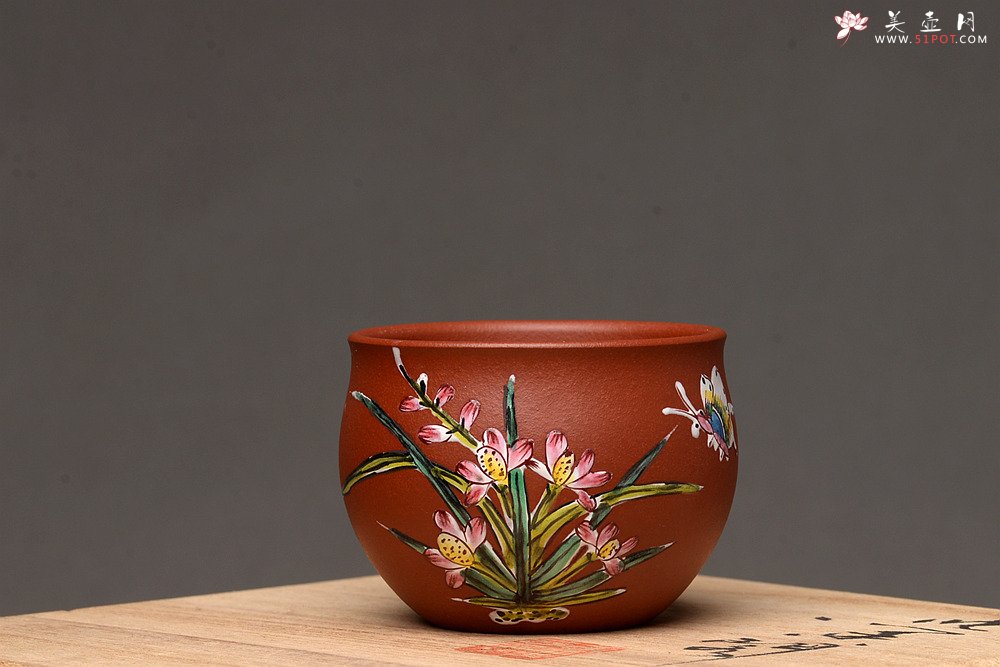 紫砂壶图片：美壶特惠 梅兰竹菊点彩一套精致品茗杯 自用送礼佳品 - 美壶网