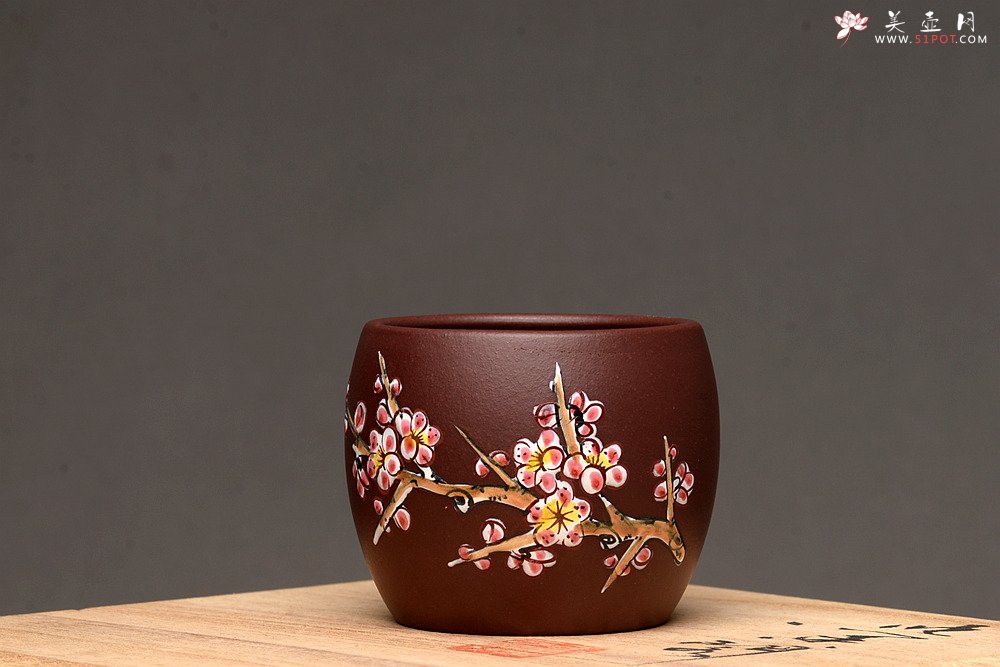 紫砂壶图片：美壶特惠 梅兰竹菊点彩一套精致品茗杯 自用送礼佳品 - 美壶网