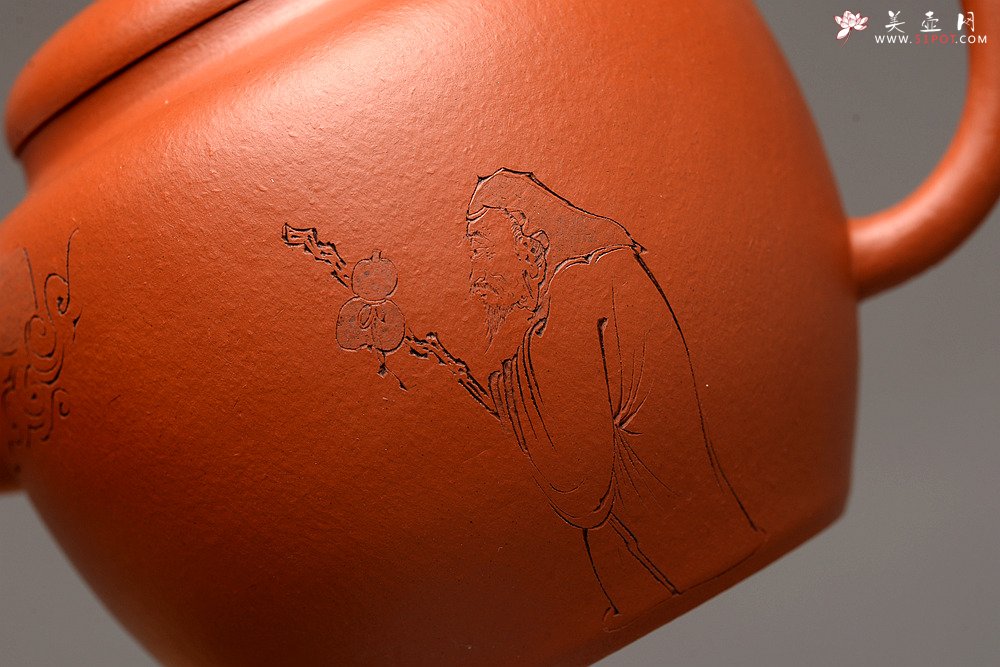 紫砂壶图片：徐亚春新品 优质朱泥 全手隐月 游心堂主人装饰 实用佳品 - 美壶网