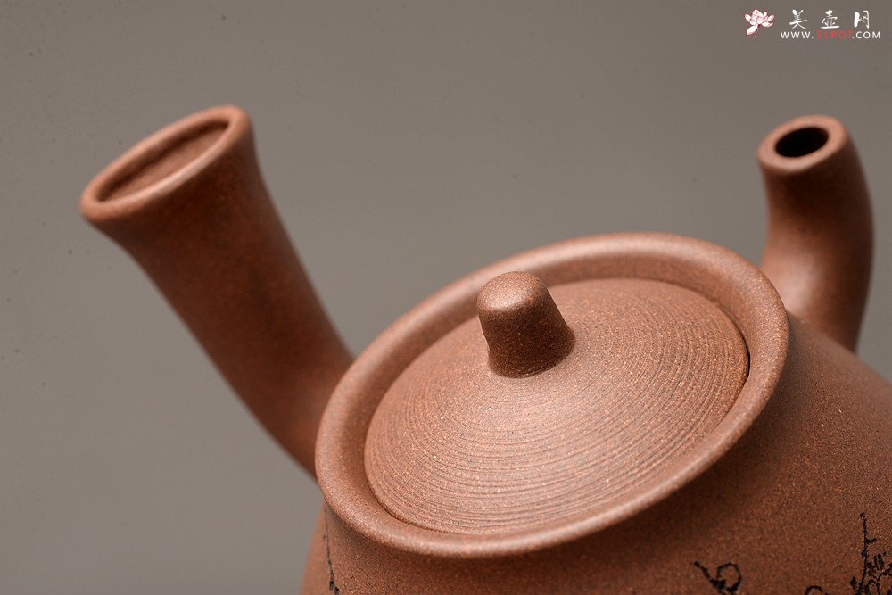 紫砂壶图片：淞庐出品 全手佳作 文气十足~ 大力水手之梅花急须 国助文涛装饰 - 美壶网