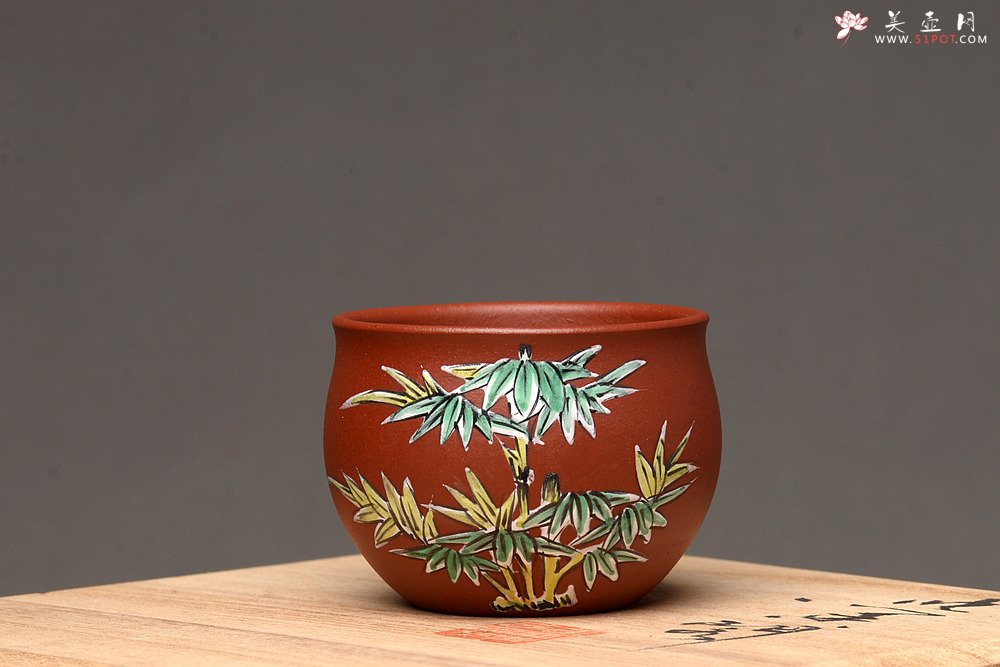 紫砂壶图片：美壶特惠 梅兰竹菊点彩一套精致品茗杯 自用送礼佳品 - 美壶网