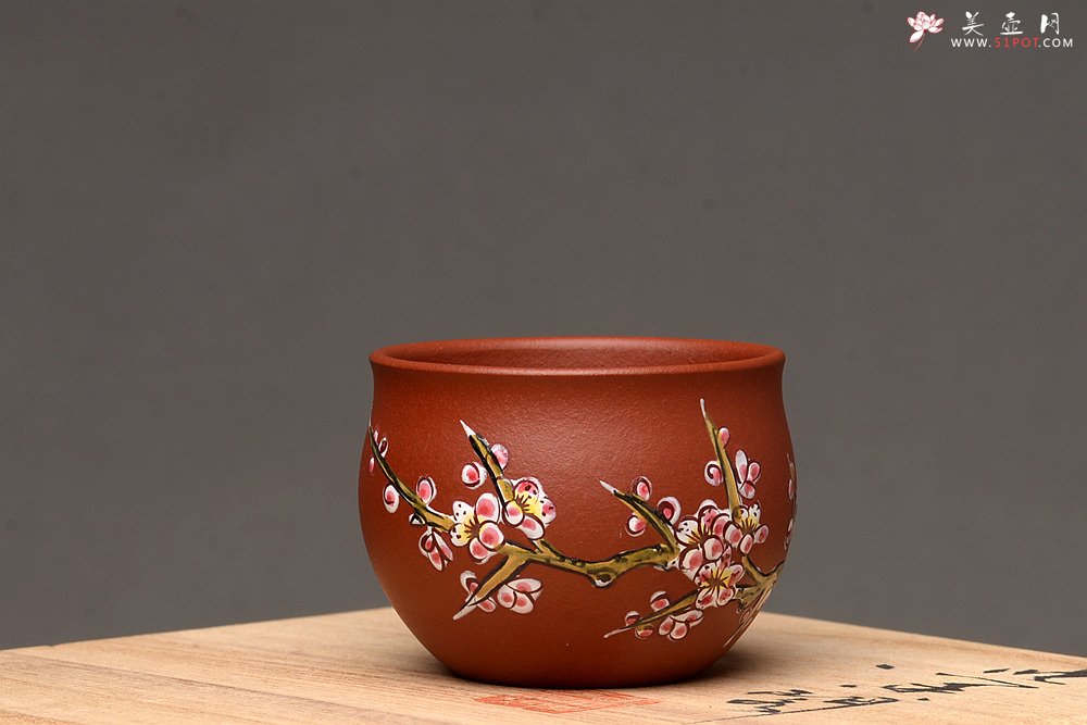 紫砂壶图片：美壶特惠 梅兰竹菊点彩一套精致品茗杯 自用送礼佳品 - 美壶网