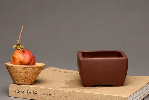 张秋平紫砂壶 张秋平全手四方花盆 美壶网回馈之作 更加漂亮  原矿紫泥