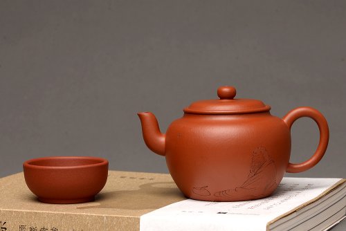 徐亚春紫砂壶 徐亚春新品 优质朱泥 全手鼓墩 游心堂主人装饰 实用佳品 原矿朱泥