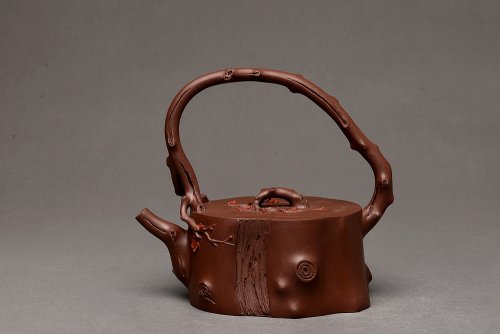 单志萍紫砂壶 单志萍老师新品 精品全手提梁梅桩 难度大 立体梅花~精神喜庆 原矿底槽清