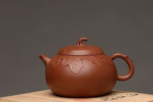 周路健紫砂壶 周路健全手新作 贴塑花器 飘逸 雅致 秋硕 原矿降坡泥