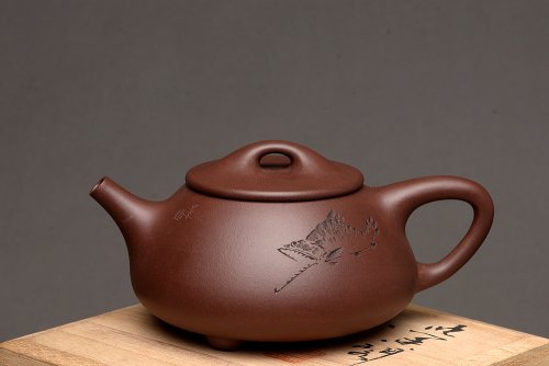 陆轶舟紫砂壶 陆轶舟作品 烹云石瓢 相映得趣 文气实用~ 原矿紫泥
