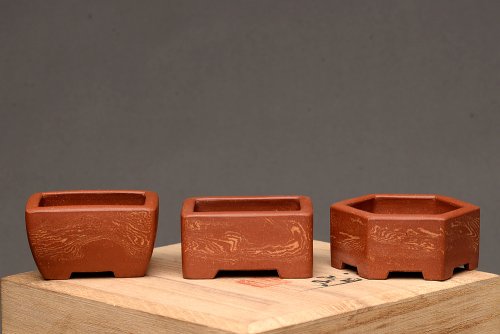 张秋平紫砂壶 张秋平全手微型胶泥小花盆 美壶网回馈之作 更加漂亮 原矿清水泥