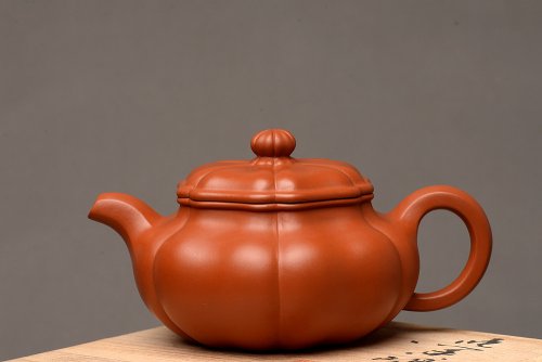 酒虎紫砂壶 朱泥筋囊 难得完美品  葵仿古 大口实用 丰润精美  原矿朱泥