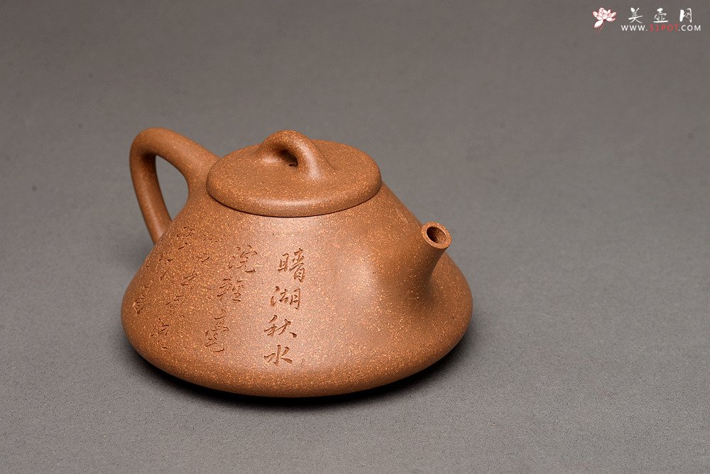 紫砂壶图片：器形周正 文气全手石瓢 骨肉均挺之精品 - 美壶网