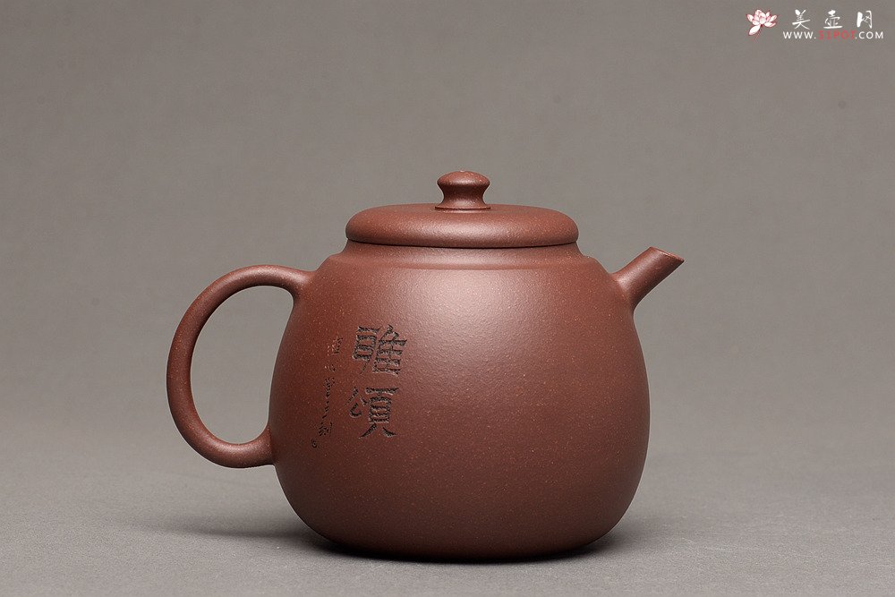 紫砂壶图片：美壶特惠 俞欣荣新品 经典之作 钢管直流~独孔 古拙有味 盉式茗壶  - 美壶网