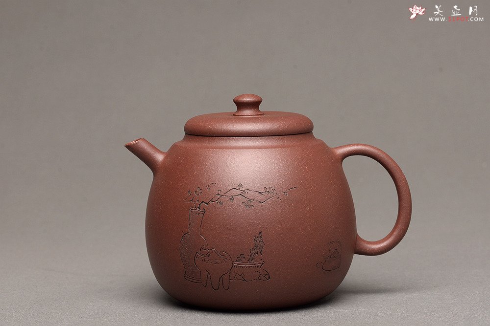 紫砂壶图片：美壶特惠 俞欣荣新品 经典之作 钢管直流~独孔 古拙有味 盉式茗壶  - 美壶网