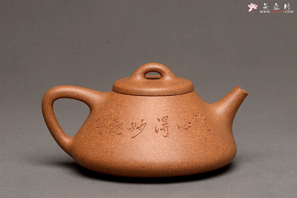紫砂壶图片：器形周正 文气全手石瓢 骨肉均挺之精品 - 美壶网