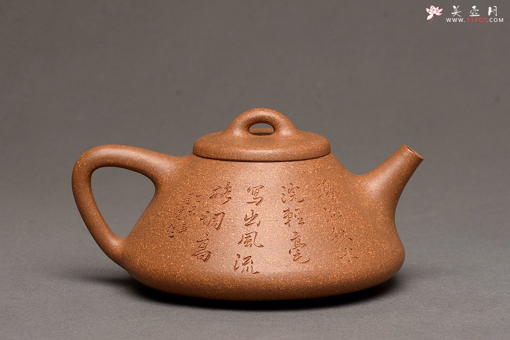紫砂壶图片：器形周正 文气全手石瓢 骨肉均挺之精品 - 美壶网