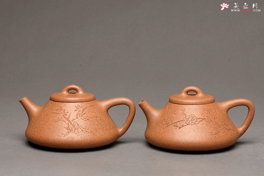 紫砂壶图片：器形周正 文气全手石瓢 骨肉均挺之精品 - 美壶网