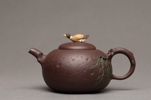 孙伟强紫砂壶 诗情画意 春江水暖鸭先知 孙伟强张新亚原创作品 玩味不绝 原矿紫泥